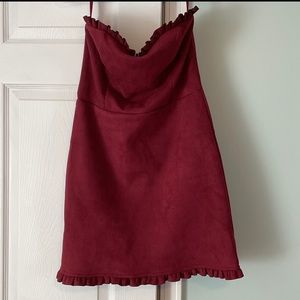 Women’s Suede Dress - Maroon